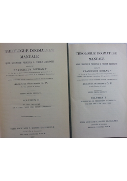 Theologiae Dogmaticae Manuale ,Tom I i II