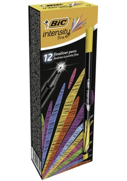 Cienkopis Intenstity fine - żółty (12szt) BIC