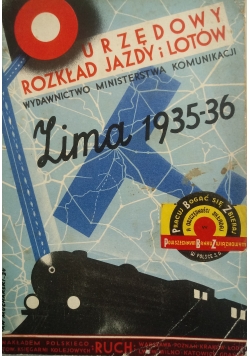 Urzędowy Rozkład Jazdy i lotów z 2 załącznikami ,Ok 1936 r.