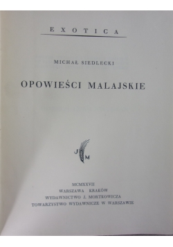 Opowieści Malajskie, 1927 r.