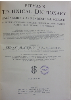 Pitman's technical dictionary of engineering and industrial science