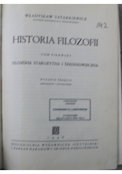 Historia filozofii tom 1 1946 r.