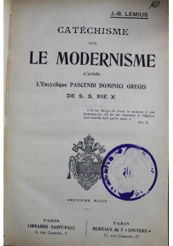 Catechisme  sur Le Modernisme 1907r.