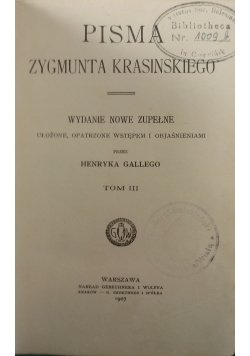 Pisma Zygmunta Krasinskiego tom III, 1907 r.