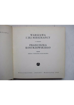 Warszawa i jej mieszkańcy w twórczości Franciszka Kostrzewskiego