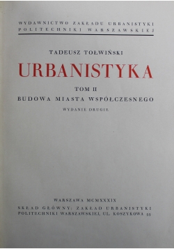 Urbanistyka Tom II 1939 r.
