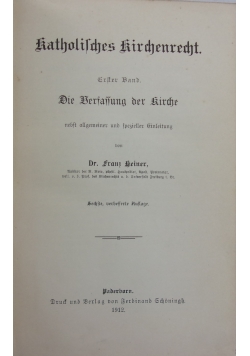 Katholisches Kirchenrecht, 1912 r.