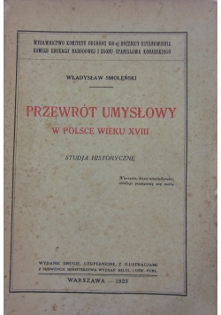 Przewrót umysłowy w Polsce wieku XVIII, 1923 r.