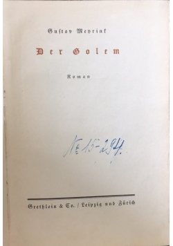 Der Golem, 1915 r.