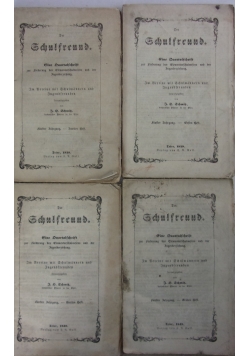 Der Schulfreund, zestaw 4 książek z 1849 r.