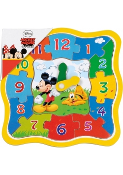 Drewniany zegar Mickey i przyjaciele