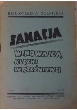 Sanacja winowajca klęski wrześniowej,1945r.