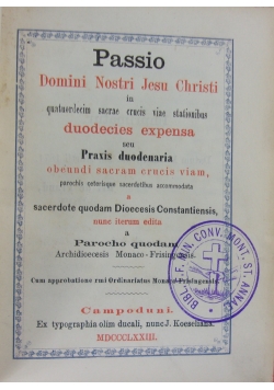 Passio, 1873 r.