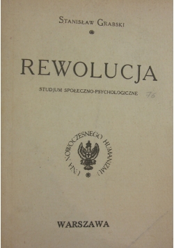 Rewolucja studjum społeczno-psychologiczne, 1921r.