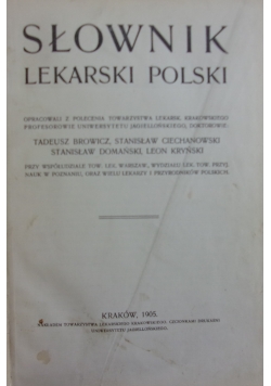 Słownik lekarski Polski, 1905r.