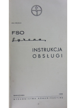 FSO Syrena. Instrukcja obsługi