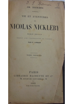 Vie et adventures de Nicolas Nickleby, 1903 r.