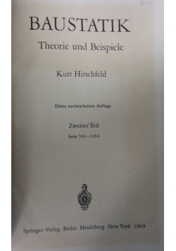 Baustatik .Theorie und Beispiele