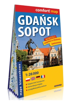 Gdańsk Sopot kieszonkowy laminowany plan miasta 1:26 000