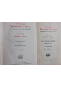 Langescheidts Taschenworterbuch, zestaw 2 książek z 1929 r.