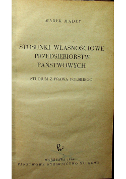 Stosunki własnościowe przedsiębiorstw państwowych
