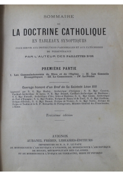 Sommaire de la doctrine catholique 1879 r. 2 tomy w 1
