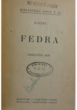 Fedra, 1920 r.