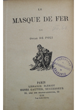 Le Masque de Fer 1888 r.
