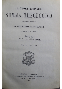 Summa Theologica 1885 r.