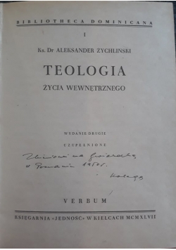 Teologia życia wewnętrznego I, 1947 r.