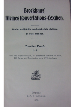 Brackhaus` Kleines Konveriations=Lexikon, 1906 r.