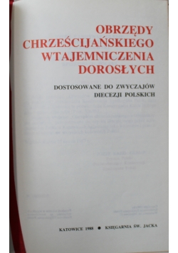 Obrzędy chrześcijańskiego wtajemniczenia dorosłych