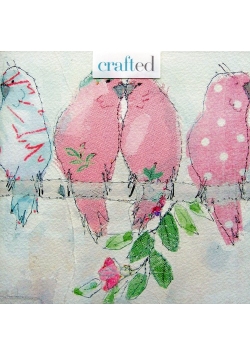 Karnet kwadrat z kopertą Parakeets