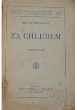 Za chlebem, 1930 r.