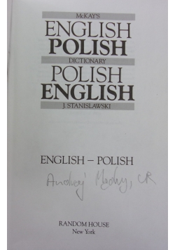 Słownik angielsko polski, polsko angielski