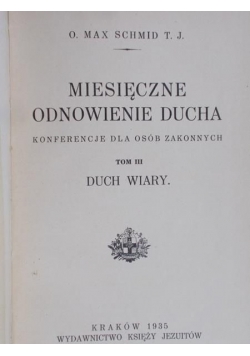 Miesięczne odnowienie ducha. Tom III / IV, 1935