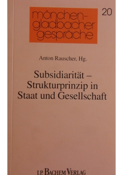 Subsidiaritat Strukturprinzip in Staat und Gesellschaft