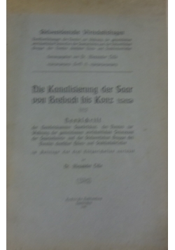 Die Kanalisierung der Saar von Brebach bis Konz, 1904r.