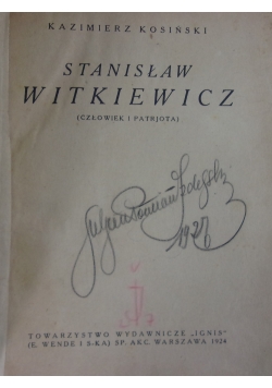 Stanisław Witkiewicz, 1924r.