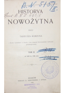 Historia nowożytna, tom II, 1903r.
