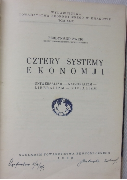 Cztery systemy ekonomji,1932 r.