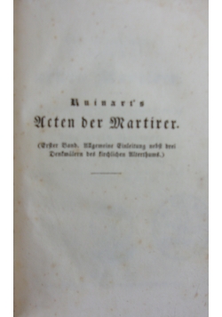 Ruinart's Acten der Martirer, 1831r.