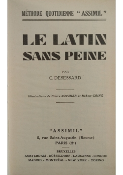 Le latin sans peine