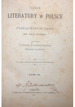 Dzieje literatury w Polsce,1875r