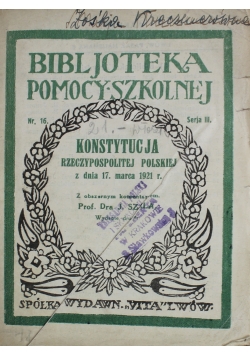 Konstytucja Rzeczypospolitej Polskiej Nr 16  1925 r