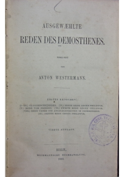 Reden des demosthenes, 1860 r.