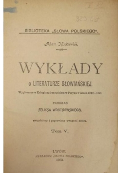 Wykłady o literaturze słowiańskiej, 1900 r.