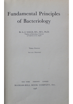 Fundamental Principles of Bacteriology 1948 r.