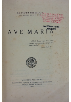 Ave Maria,  1928 r.