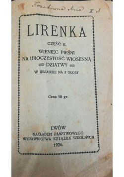 Lirenka, cz. II, 1926 r.